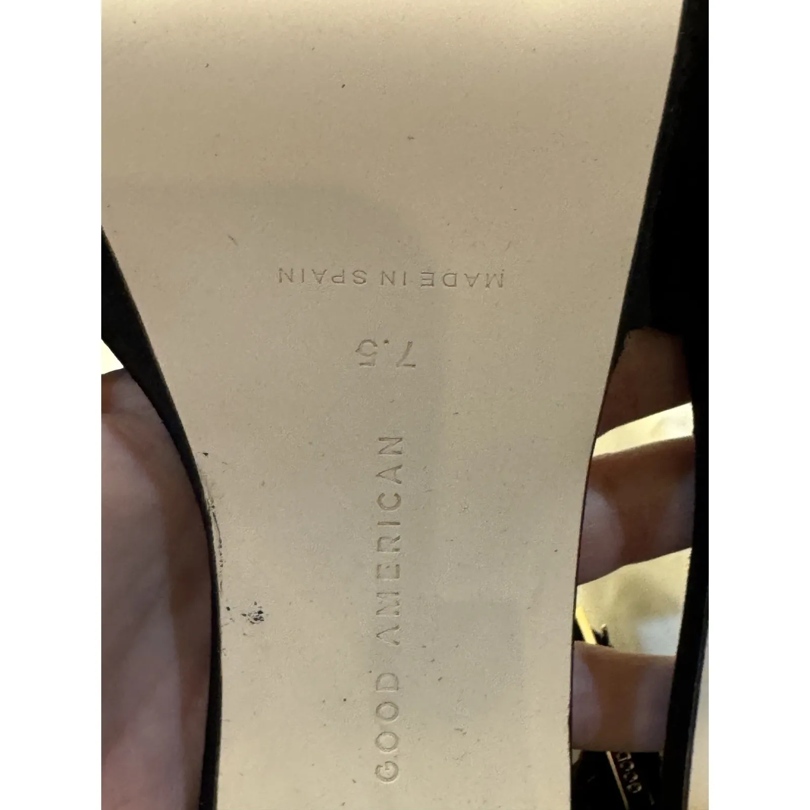 Good American Womens‎ Size 7.5 Black Suede Chunky Platform Heels Sexy Club - Image 10