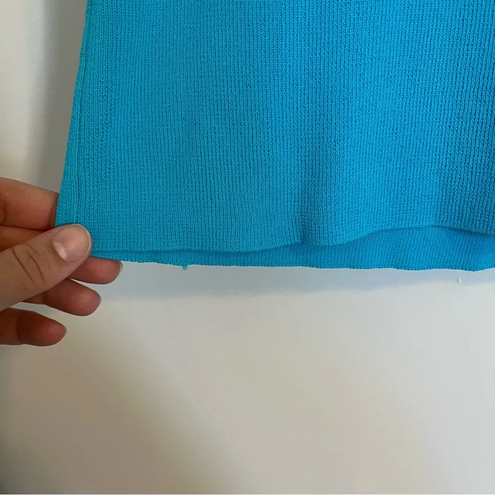 Y2K  turquoise blue tank top shell women’s size large sleeveless - Image 7