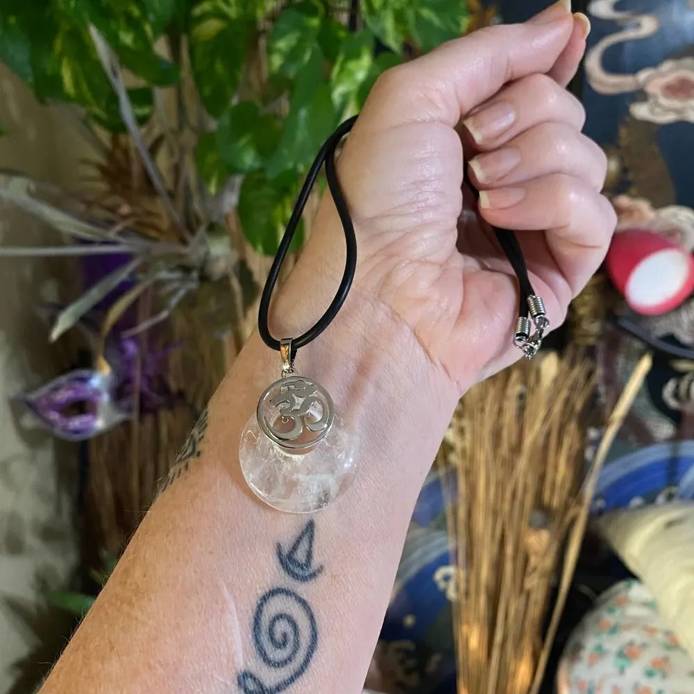 Rock Quartz OM Chakra Necklace - Image 2