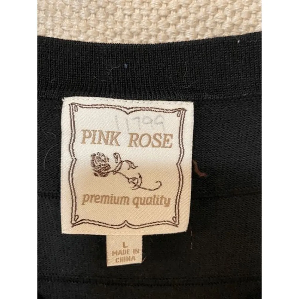 Pink Rose bodycon short little black dress - Image 3