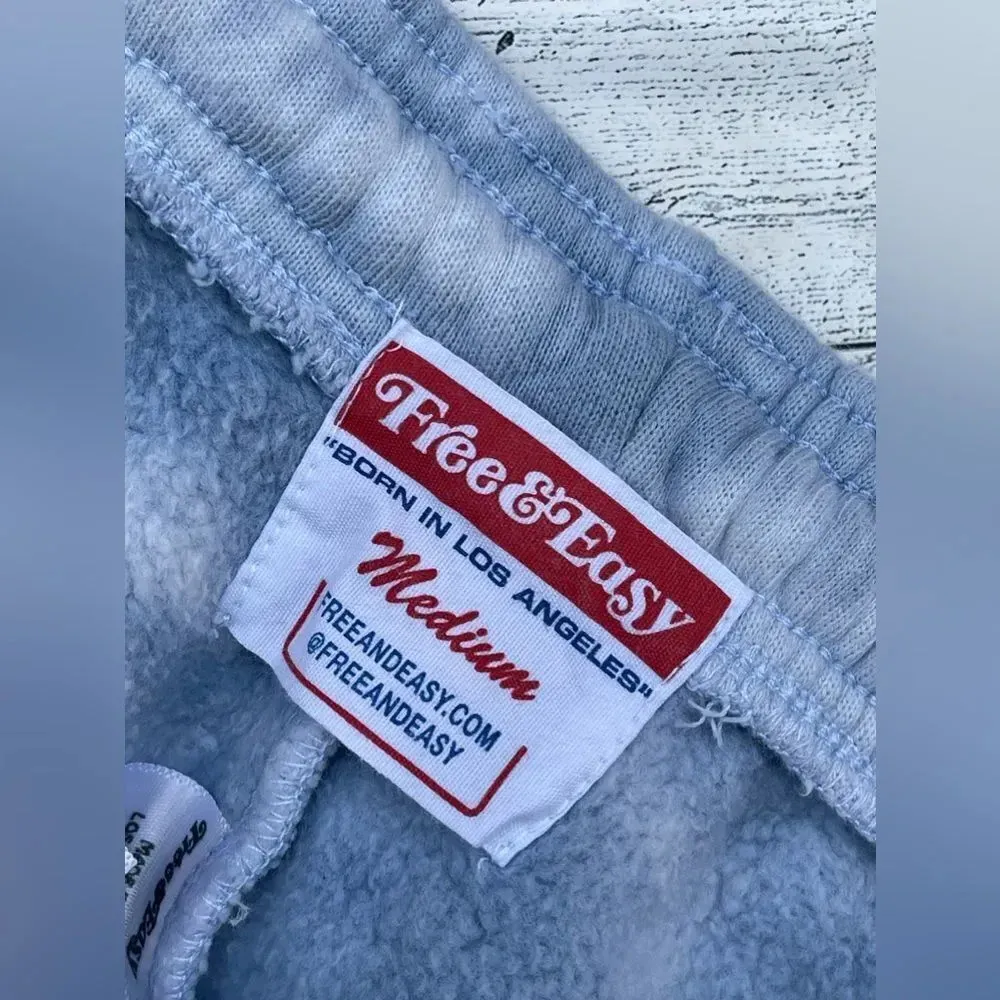 FREE AND EASY Tie Dye Heavy Fleece sweatpants size medium Blue - Image 6