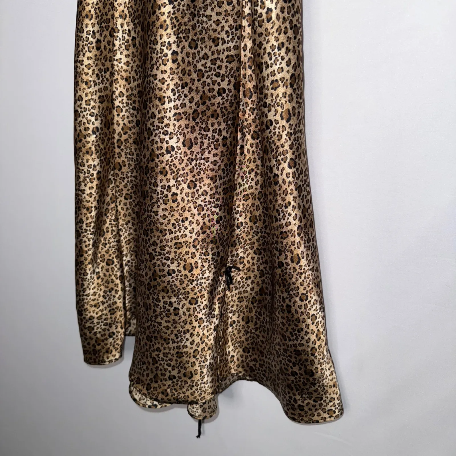 Leopard Print y2k Double Strap Silky Chemise Slip Dress Lingerie Size M - Image 7