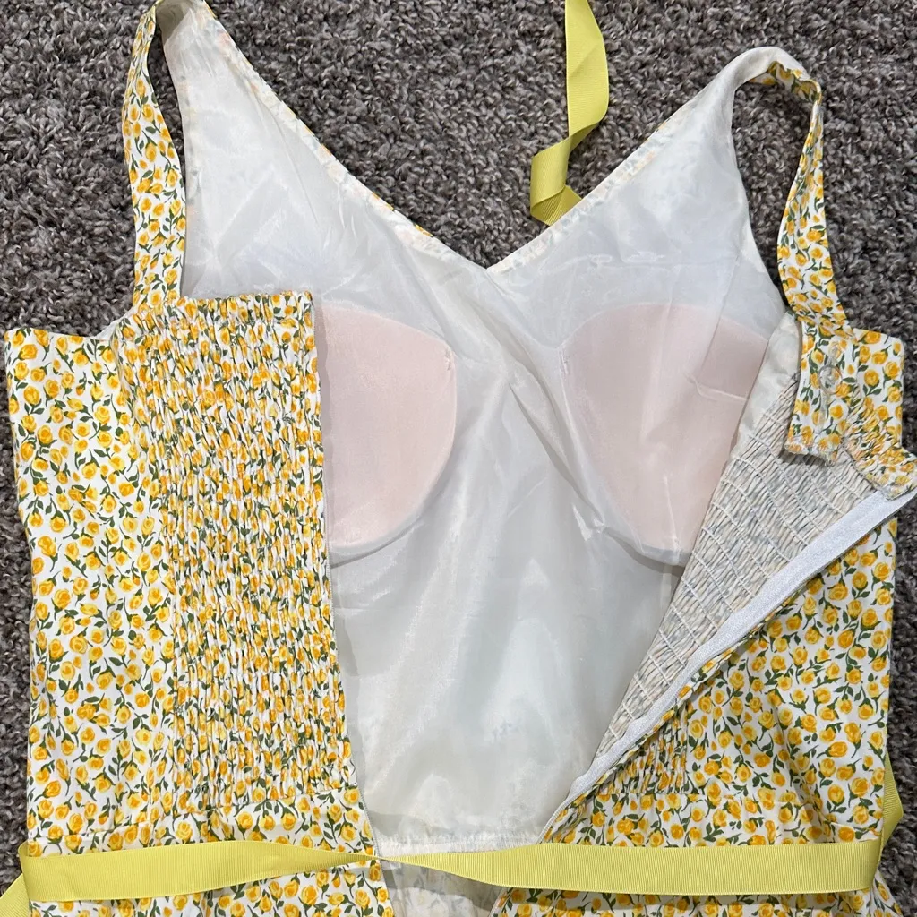 Madison Leigh Yellow Floral Midi Dress - Image 5