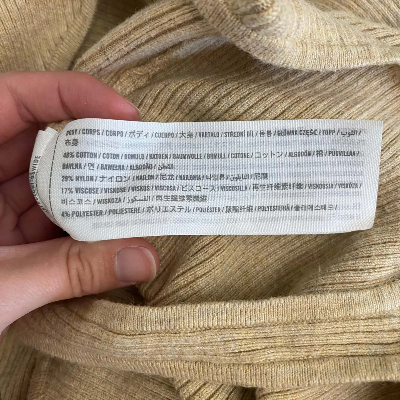 Abercrombie‎ & Fitch Sweetheart Corset Knit Bodysuit Women’s Size M Tan - Image 8