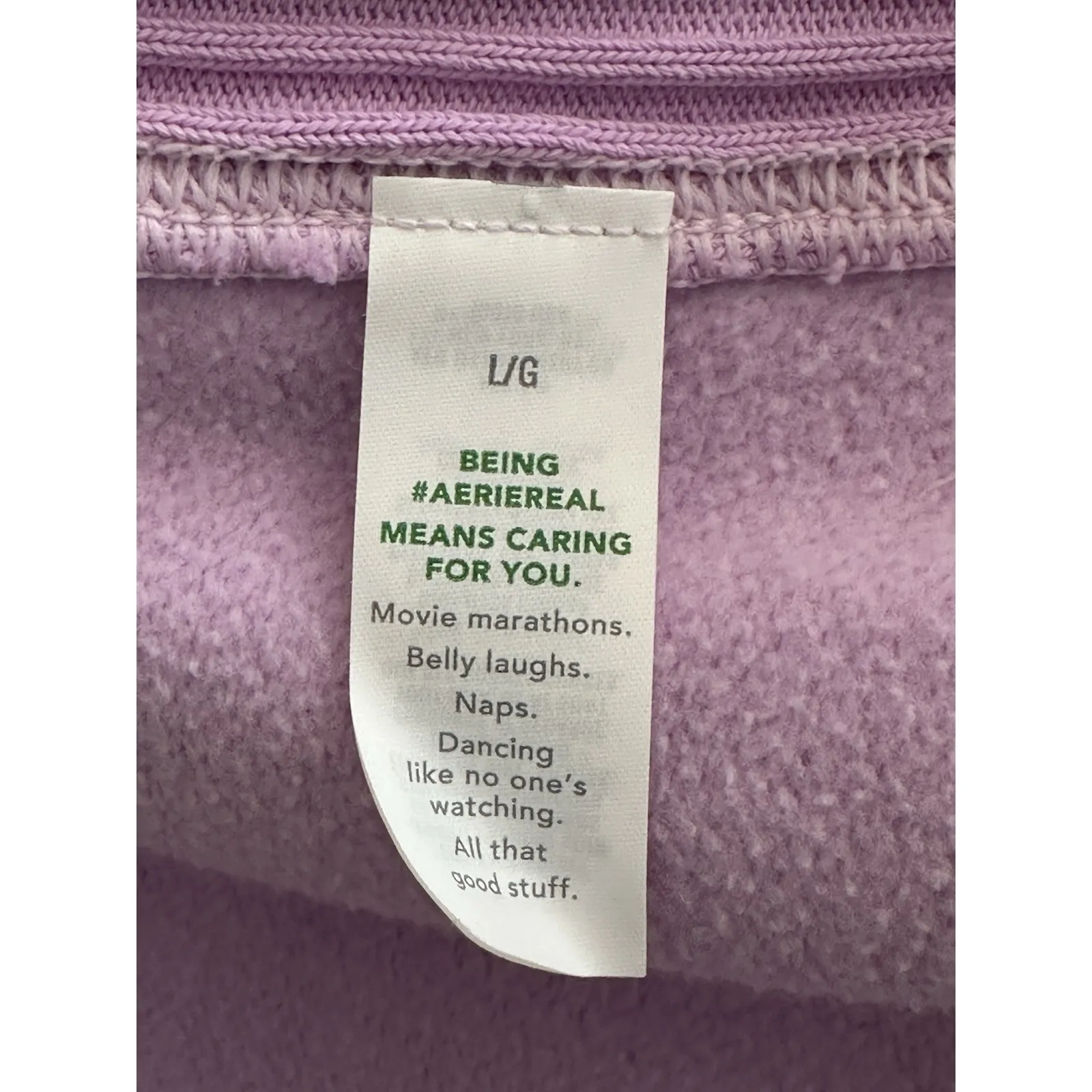 Aerie Oversized Cozy Sweatshirt Womens Large Purple Ribbed Warm Lounge Pullover - Image 6