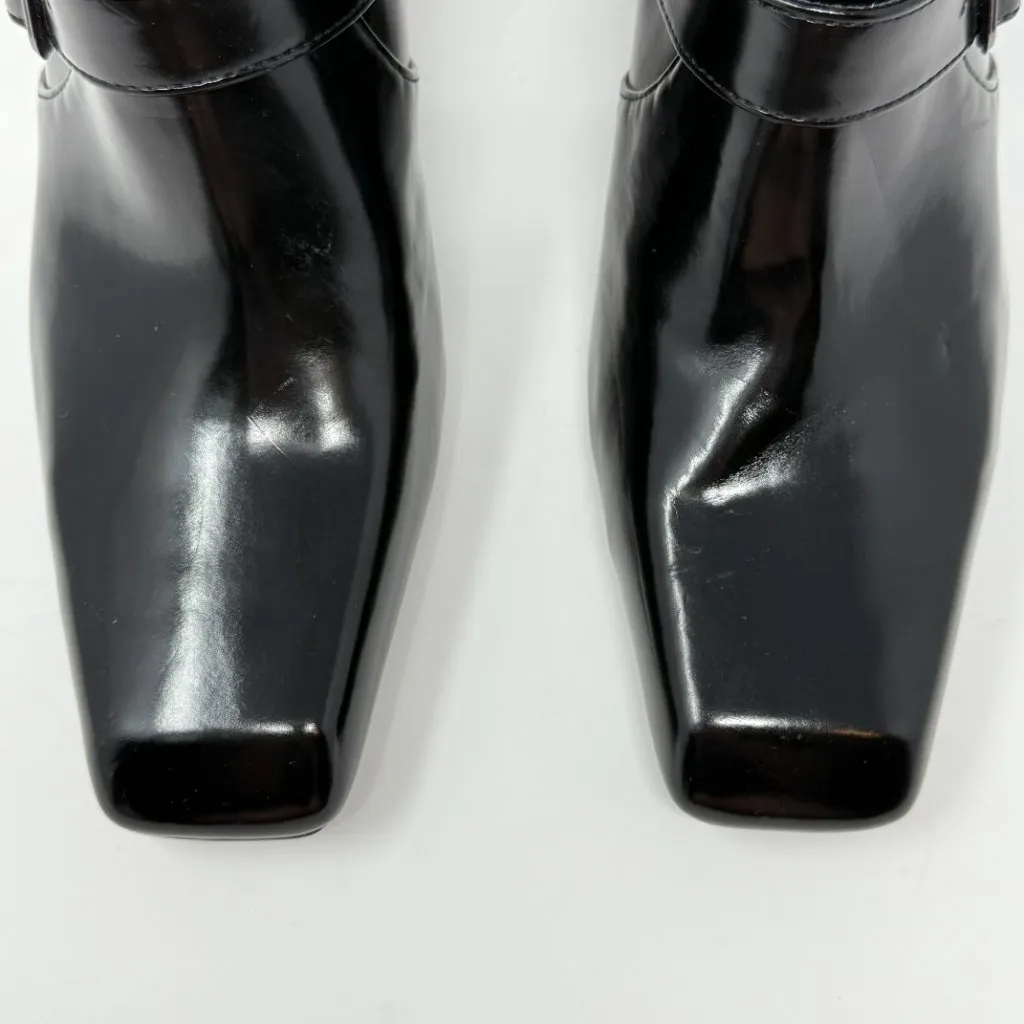 Sam Edelman Suzette Chelsea Boot Patent Leather Women 8 Black Heeled Buckle NWOB - Image 7