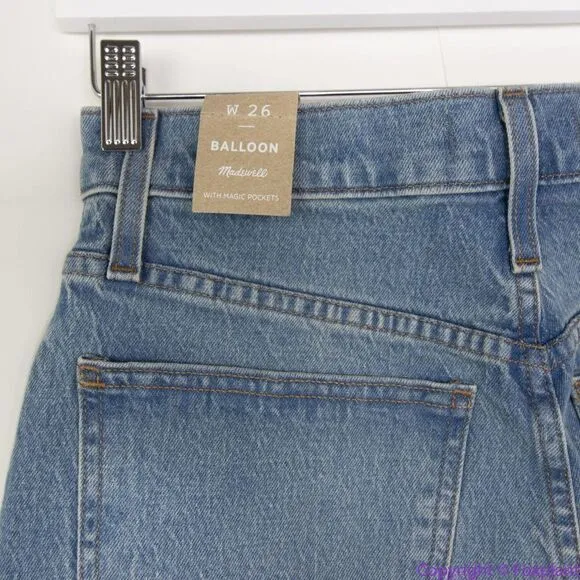 NEW Madewell USA-made Balloon Jeans in Whistler‎ Wash, 26 - Image 9