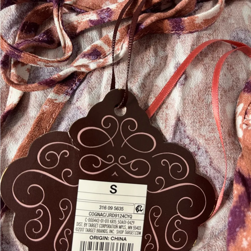 Knox Rose Cognac Puff Short Sleeve Tiered A-Line Midi Dress Size S New! - Image 12