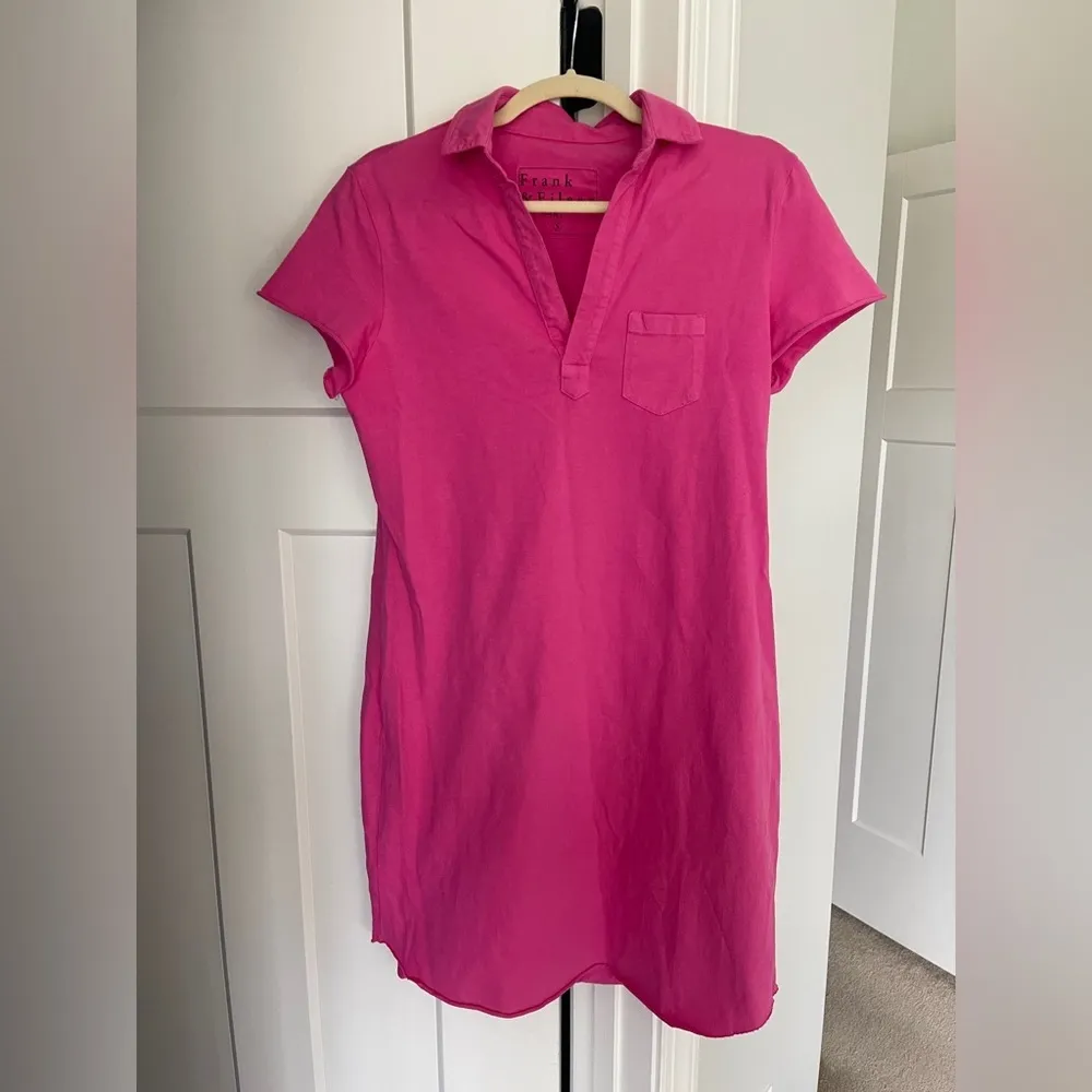 FRANK & EILEEN Lauren Polo Dress Heritage Jersey Pink Short Sleeve - Image 2
