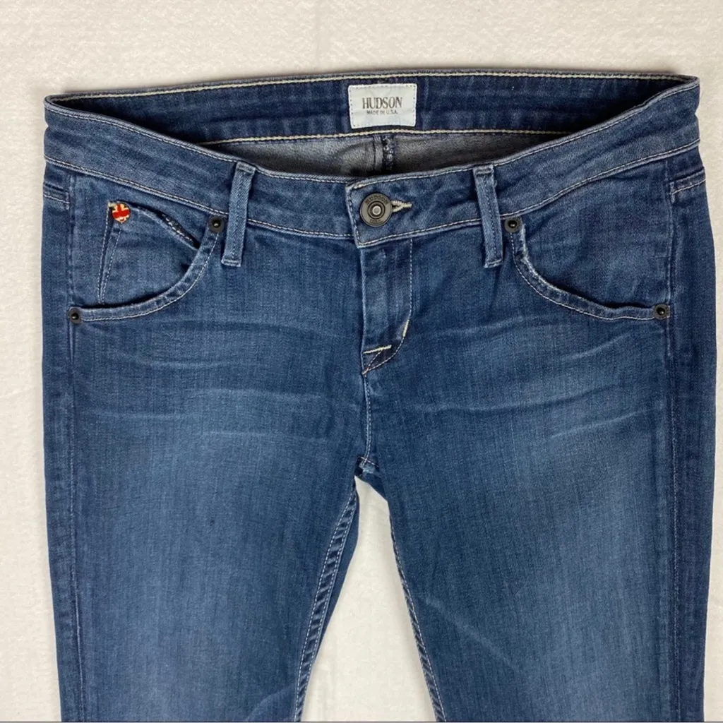 Hudson Stretch Medium Wash Straight Leg Jean Flap Pocket Womens Size 26 - Image 3