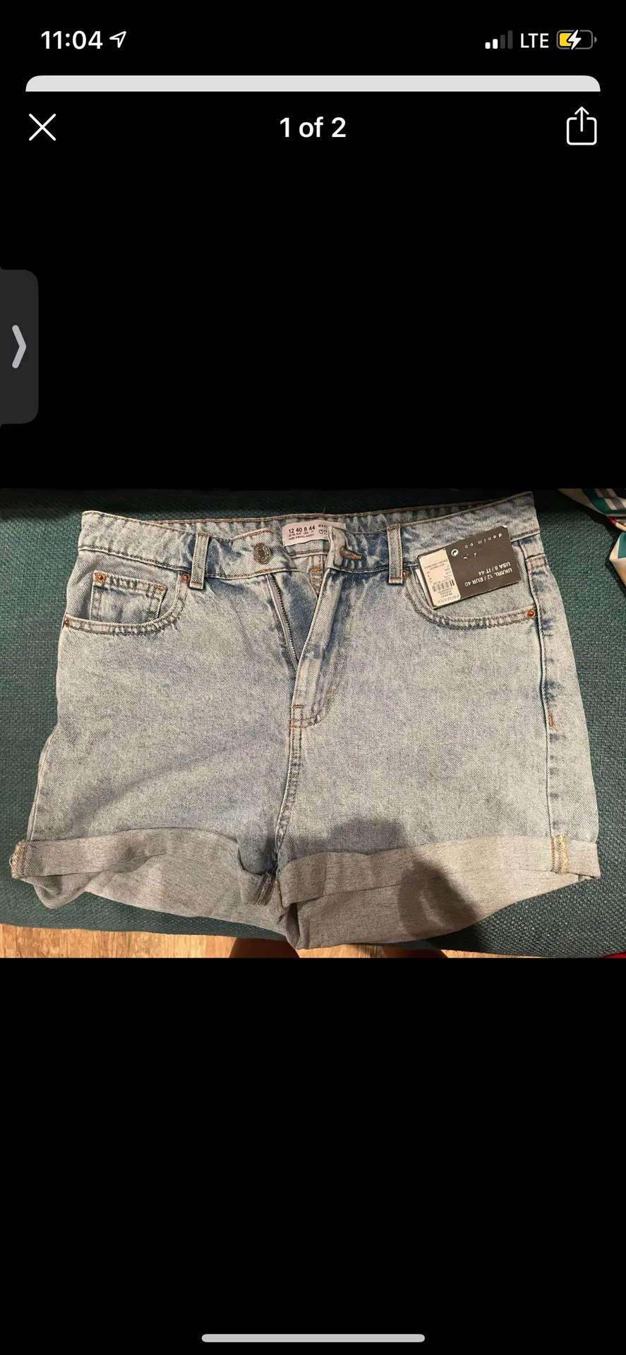 Primark Black Mom Jean Shorts - Image 3
