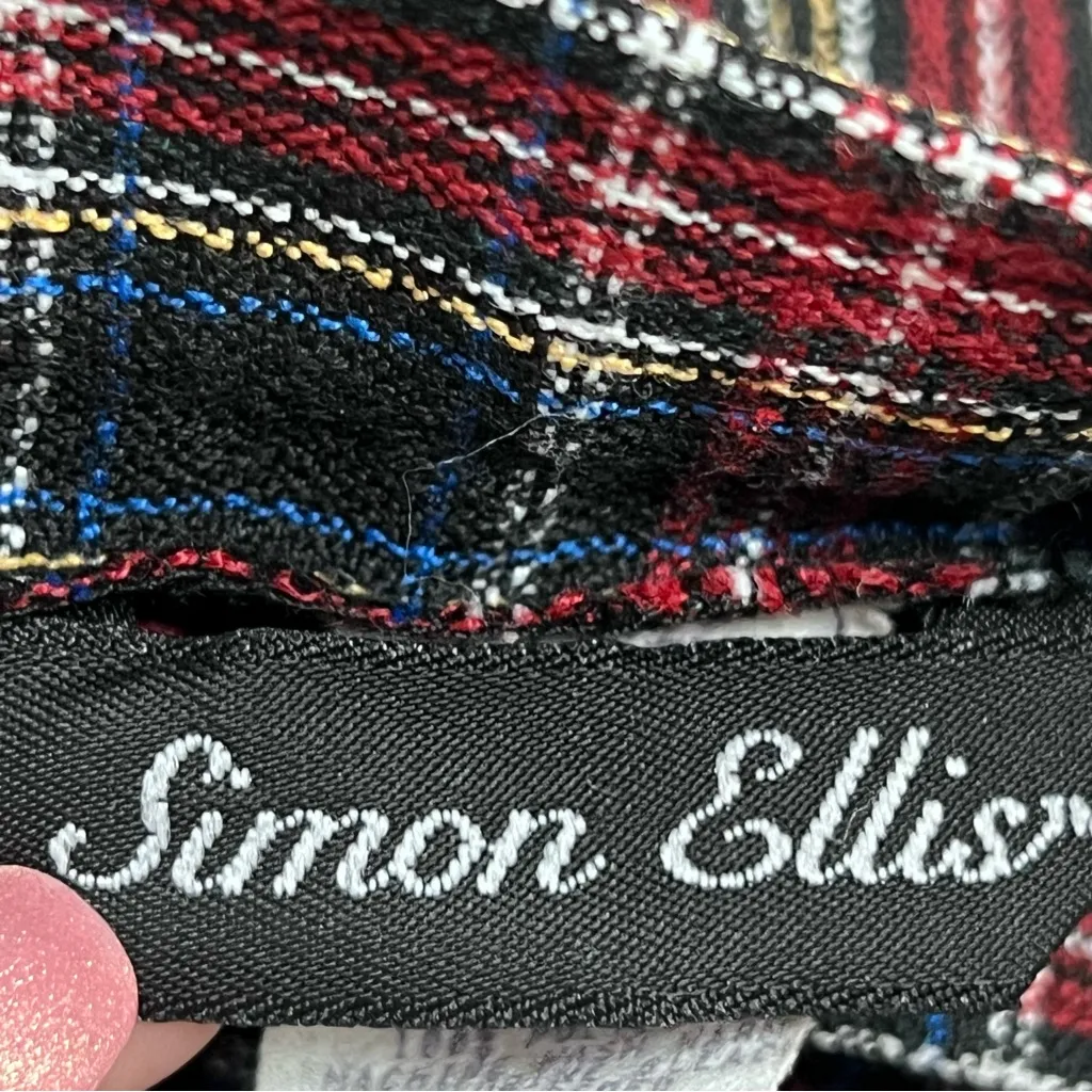 Vintage Simon Ellis Plaid Midi Skirt union made dark academia 18w preppy 80’s Red - Image 2