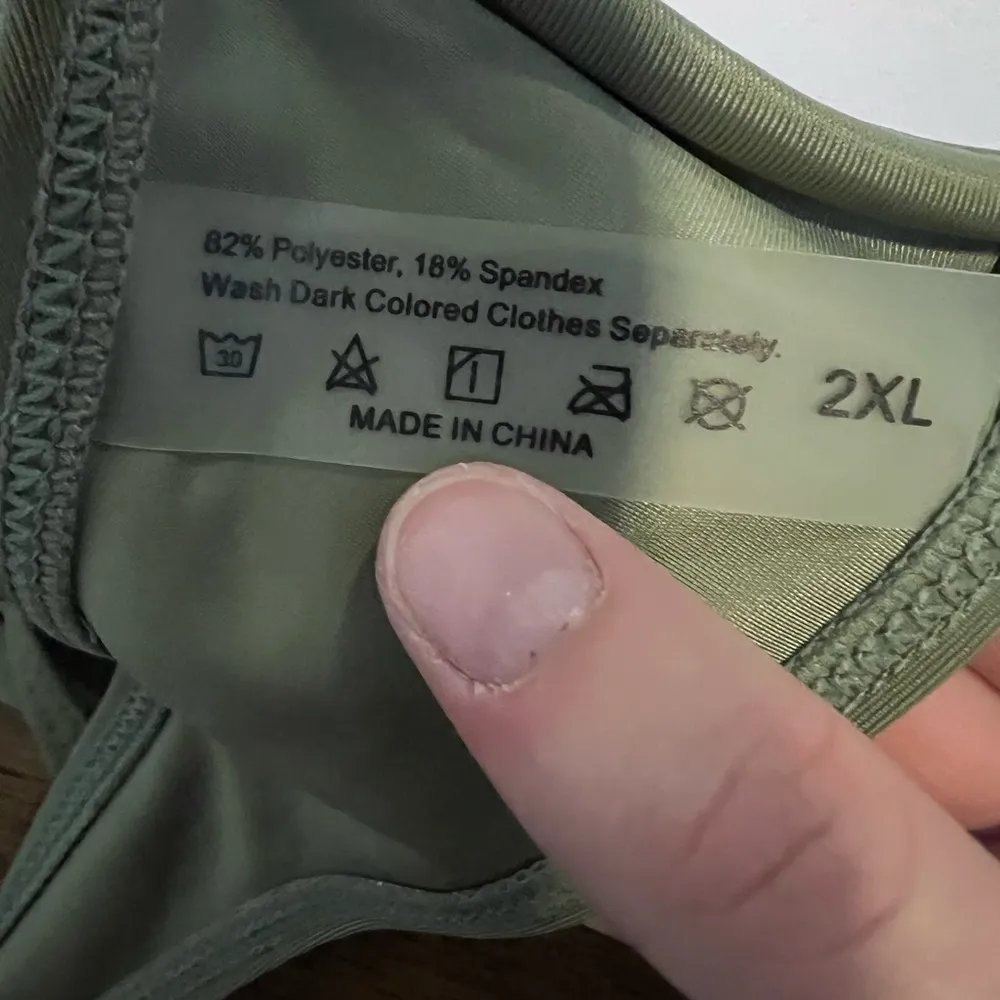 Women’s green bikini top with long straps Size 2X - Image 7