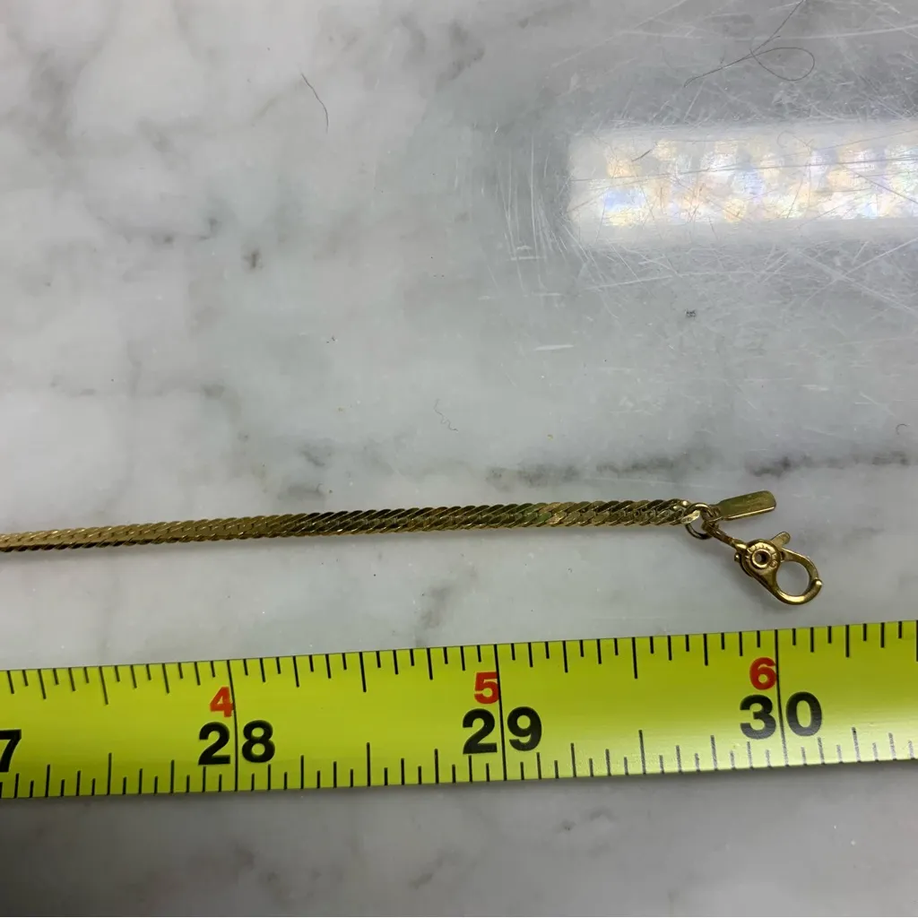VTG Monet Flat Herringbone Gold Plated 30” Necklace - Image 3