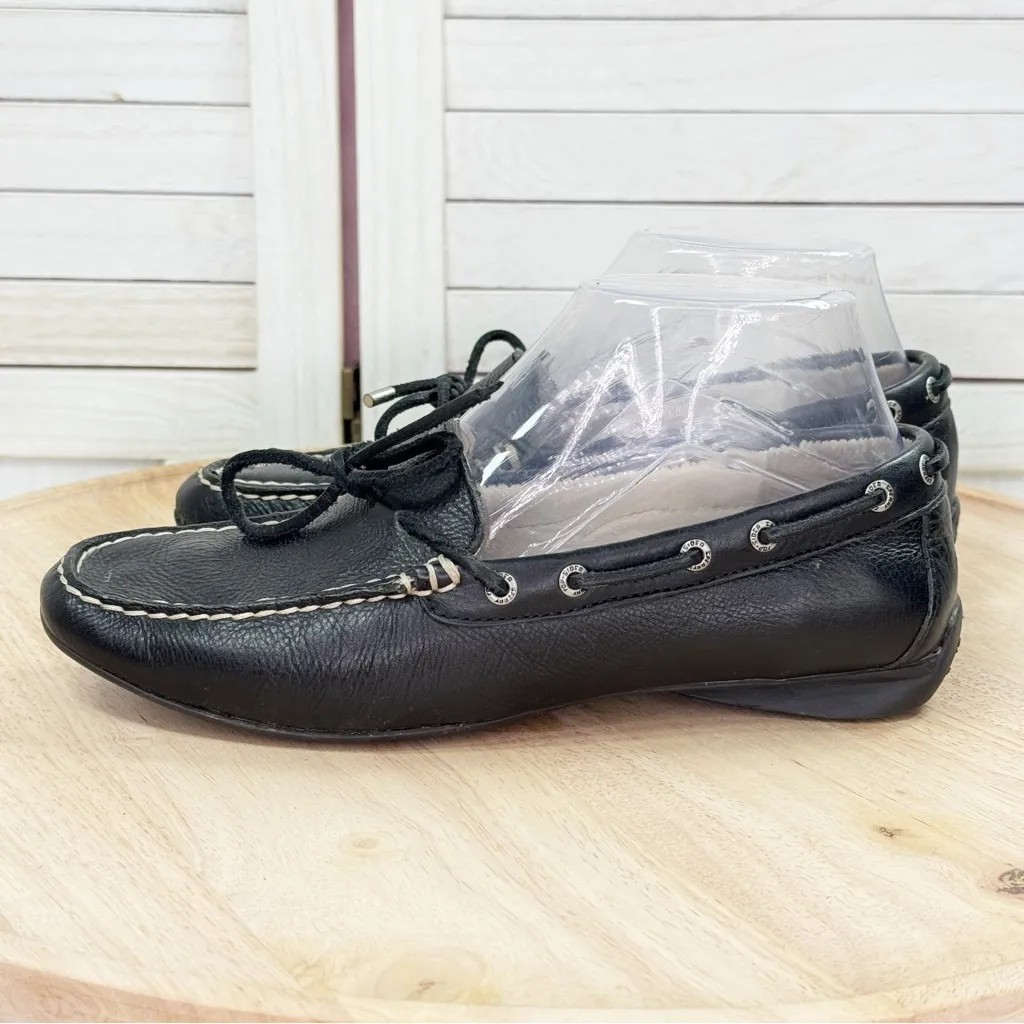 Sperry Port Driver Leather Slip On Moccasin Loafers Black 6 - Image 4