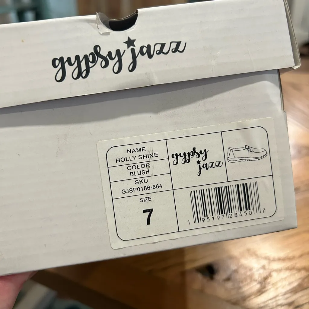 Gypsy Jazz Holly Shine Shoes Blush Pink Sparkle Loafers Size 7 New in Box - Image 7