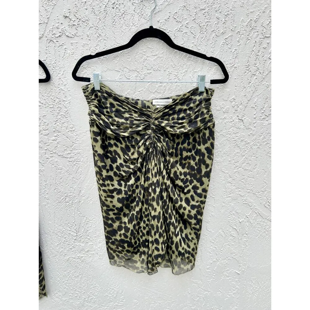 Isabel Marant Etoile Leopard Cameron Tank Skirt Set Black Womens Top US6 Skirt 8 Size M - Image 5