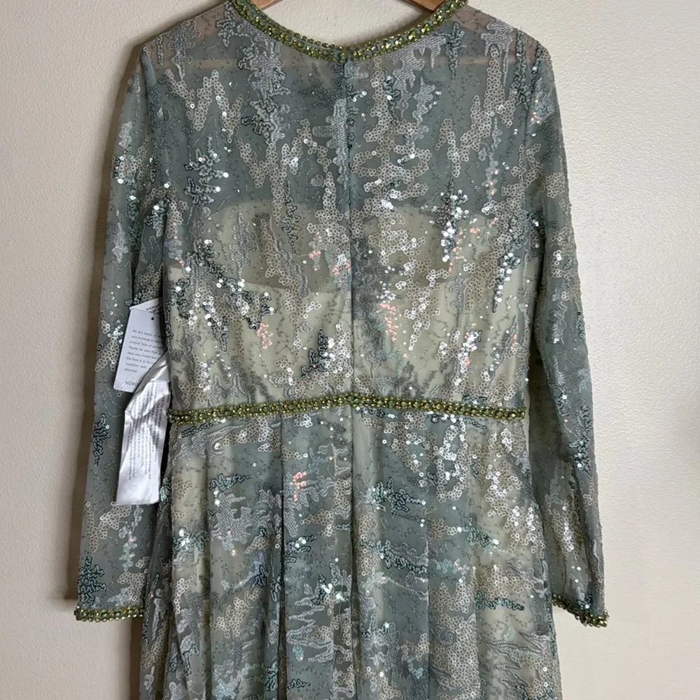 Mac Duggal Floral Lace Long-Sleeve A-Line Dress gown floral spring size 10 - Image 13