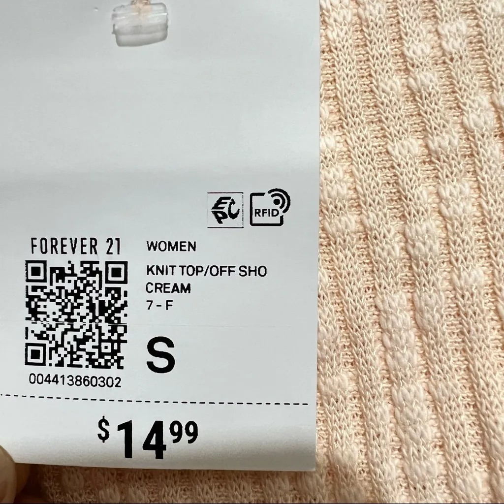 Forever 21  knit top cold shoulder rib knit sweater  :Box001: - Image 3