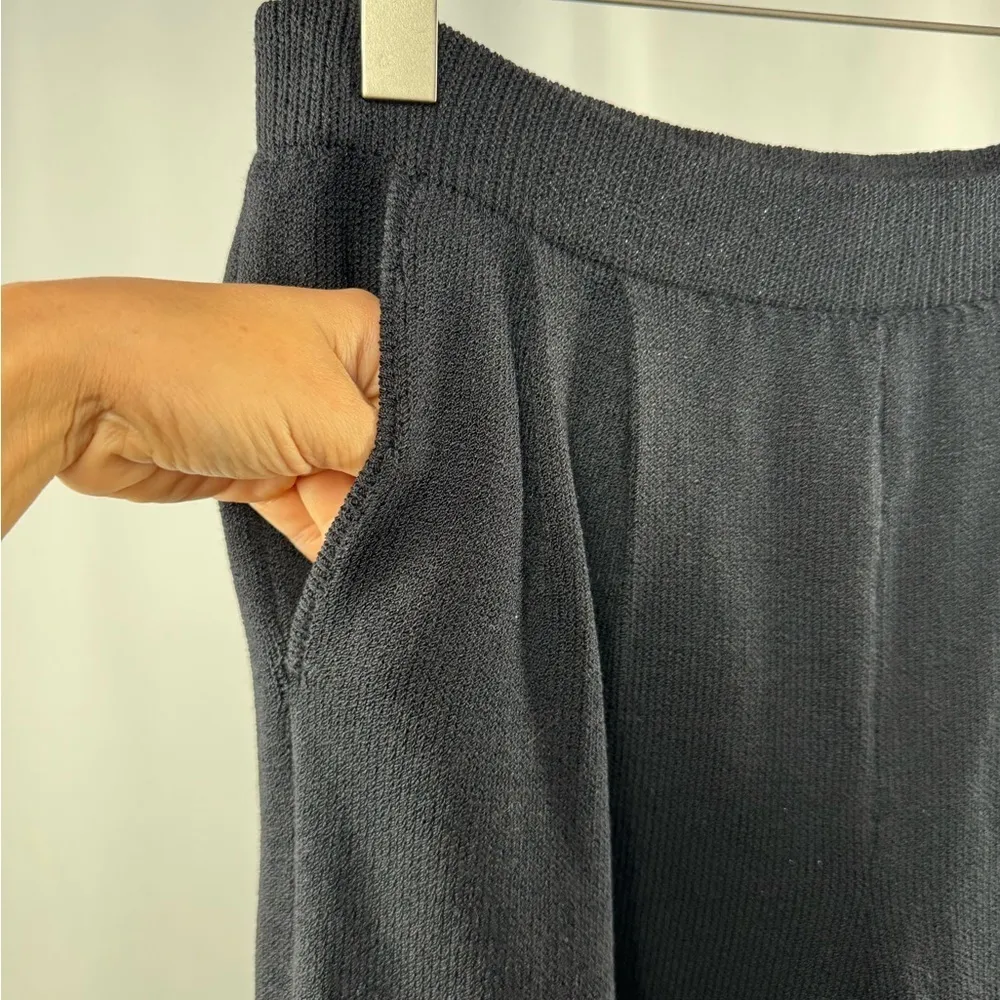 St. John Sportswear‎ Knit Wide Leg Cropped Pants in Black Size 8 - Image 4