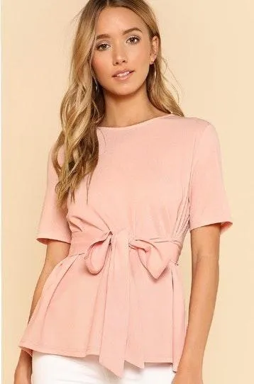 SheIn Blush Bow Top - Image 2