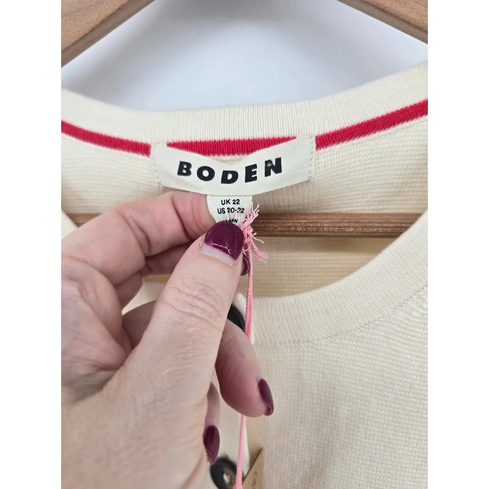 Boden Cream Knit Button Front Cardigan Sweater UK 22 US 20 - Image 4