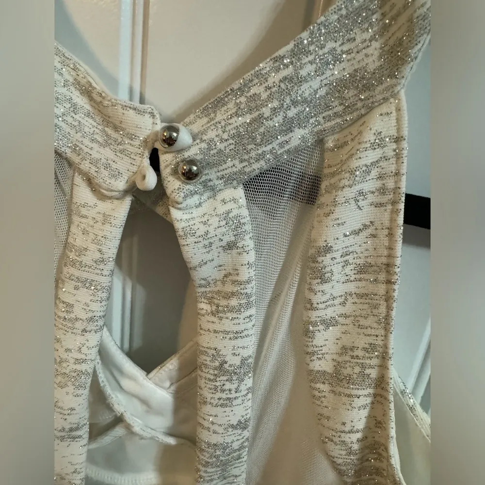 Windsor White/Silver Sparkle Mini Dress - Image 3