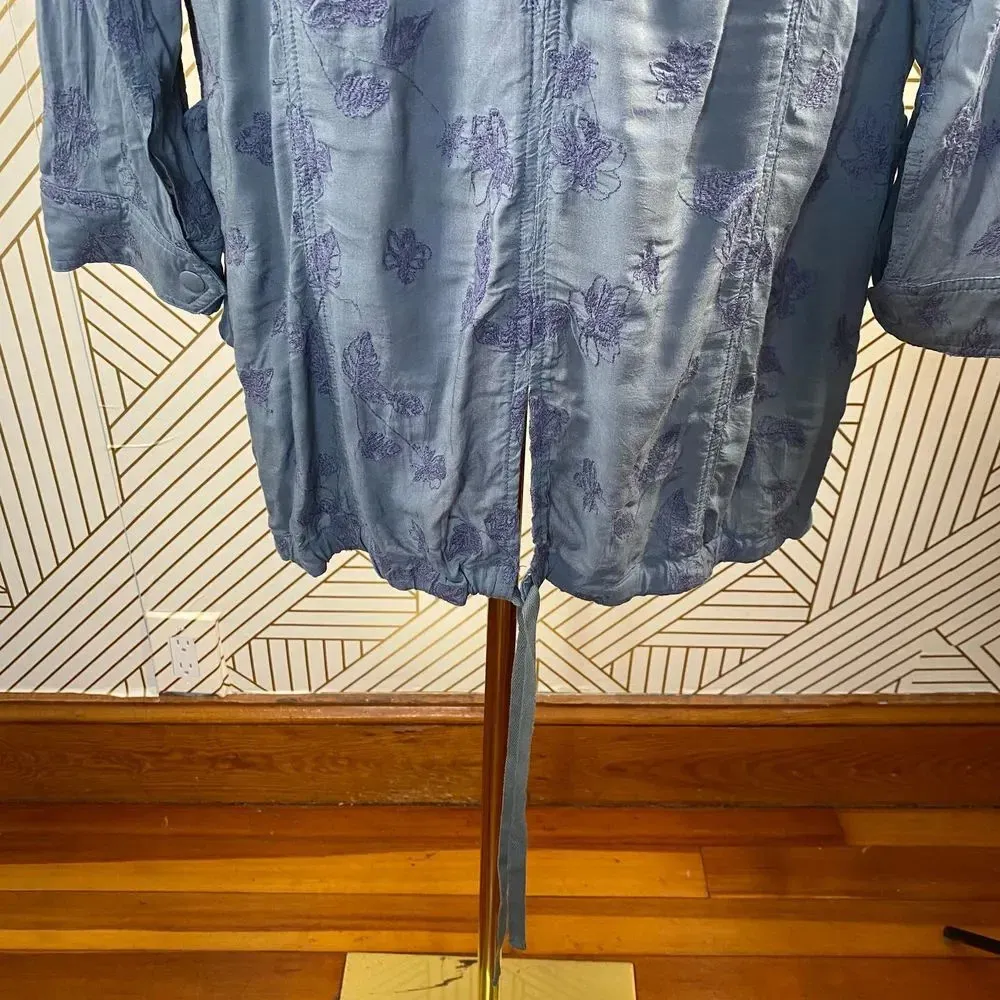Anthropologie Hei Hei Melita Utility Jacket Cardigan Embroidered Blue Size Small - Image 12