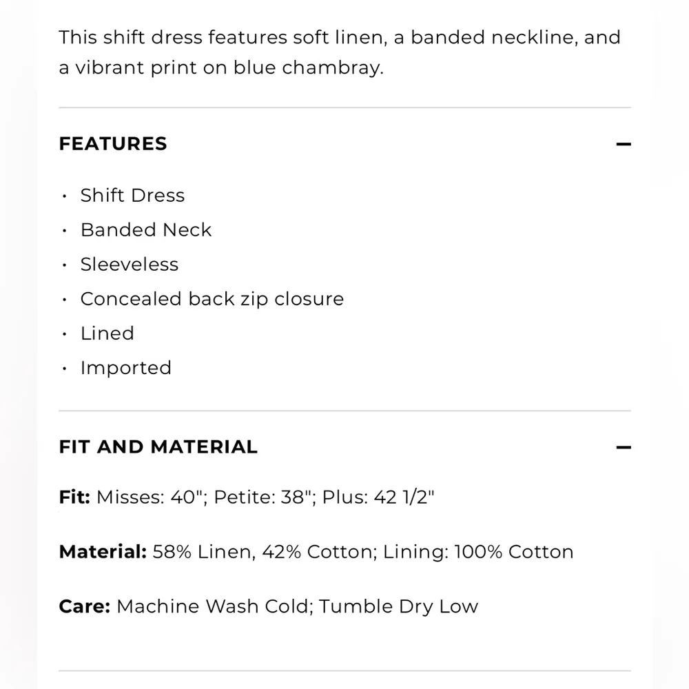 Talbots Linen Embroidered Scalloped Shift Dress - Image 3