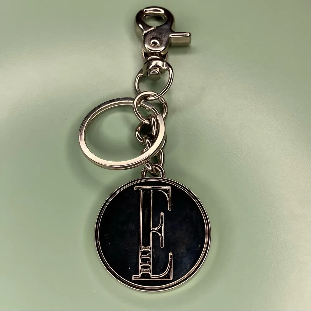 Elle E Initial Silver Tone Bag Clip Keychain - Image 3