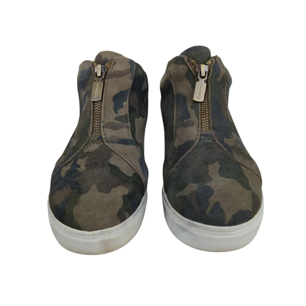 Blondo Glenda Waterproof Hidden Wedge Ankle Boots Sneaker Zip Camo Women 8 B3501 - Image 3