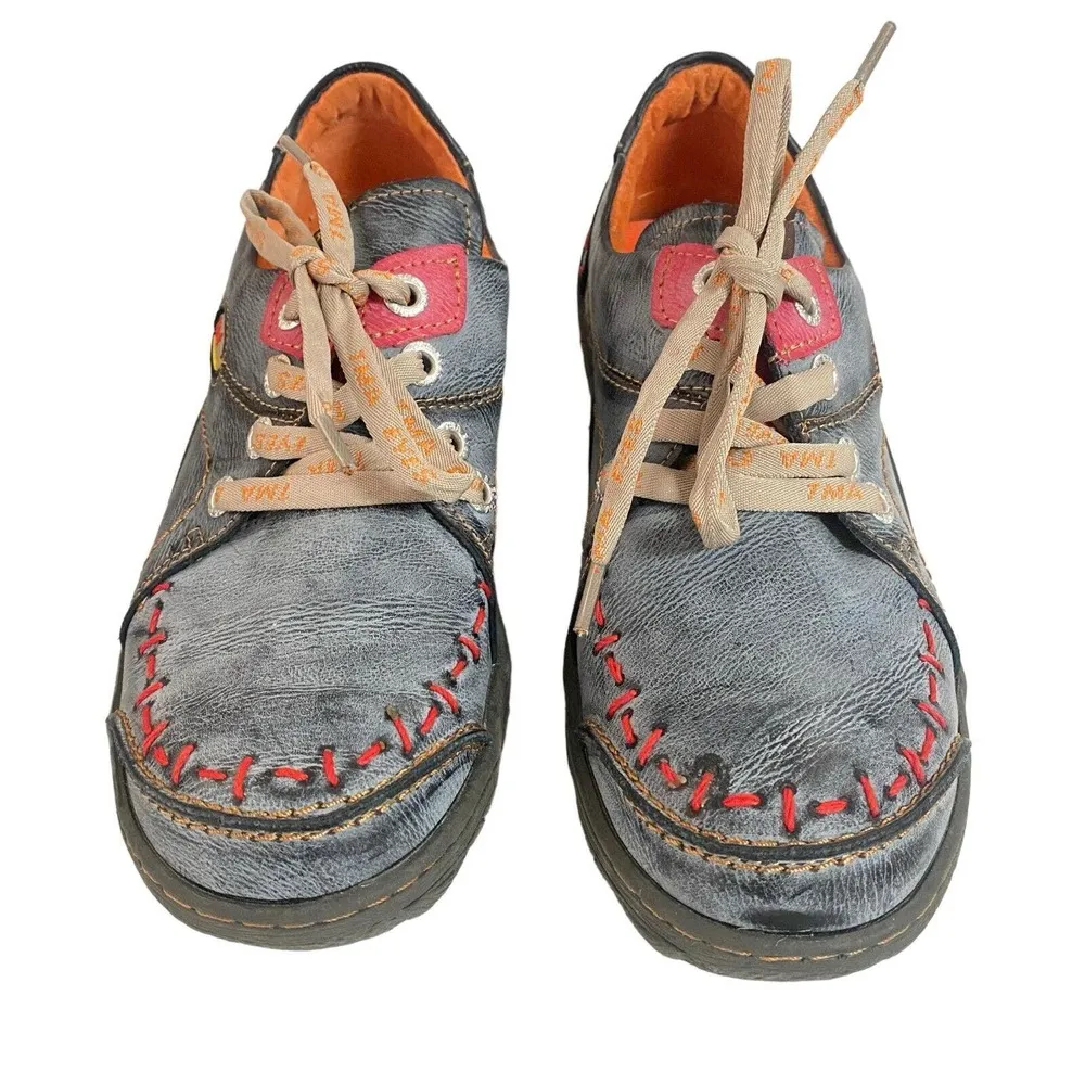 TMA Eyes Womens Walking Shoes Comfort TMA Time Original 9.5 Blue Red - Image 4