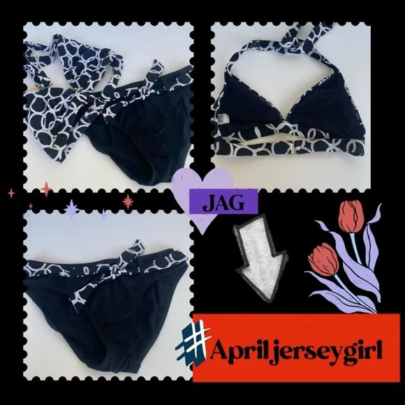 Jag jeans JAG Black and White Bikini Set - Image 2