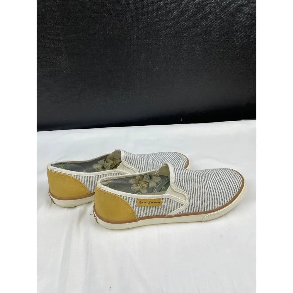 Tommy Bahama Women's White Striped/Yellow Shoes/ Slip on Size 9.5 SKU 4242 - Image 4