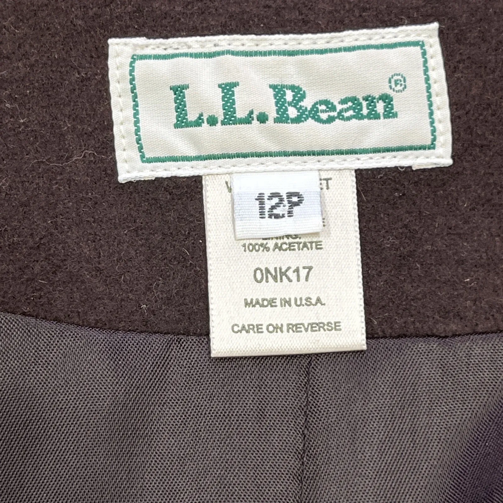 Vintage LL Bean Wool Cashmere Blend Blazer Jacket Women's 12P Petite Career Brown - Image 3
