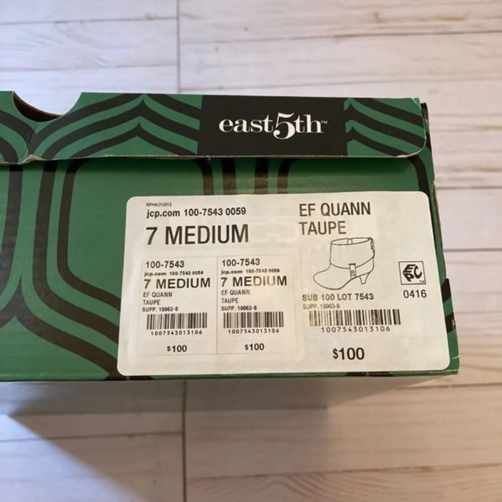 East 5th Heeled Ankle Taupe Brown Almond Toed Booties Sz 7 - Image 11