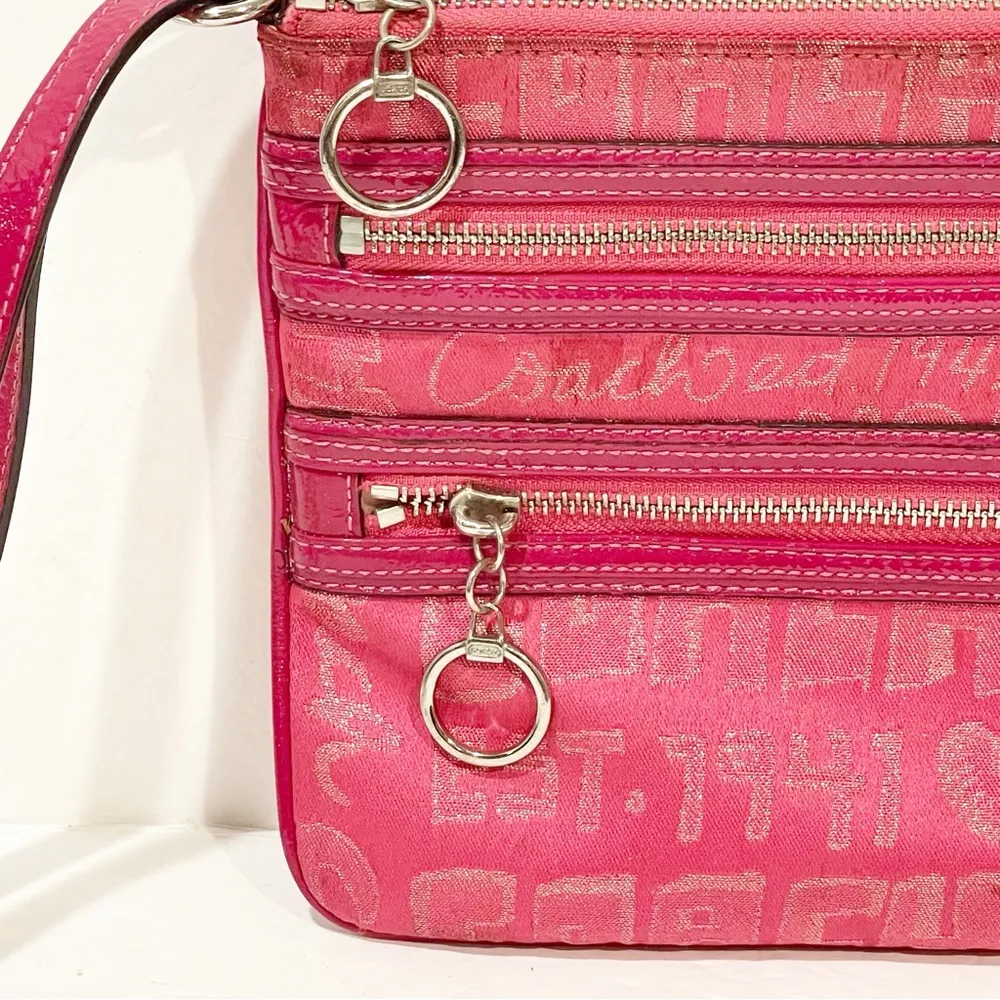 Coach Pink Poppy Story Multi Zipper Crossbody Bag - Image 2