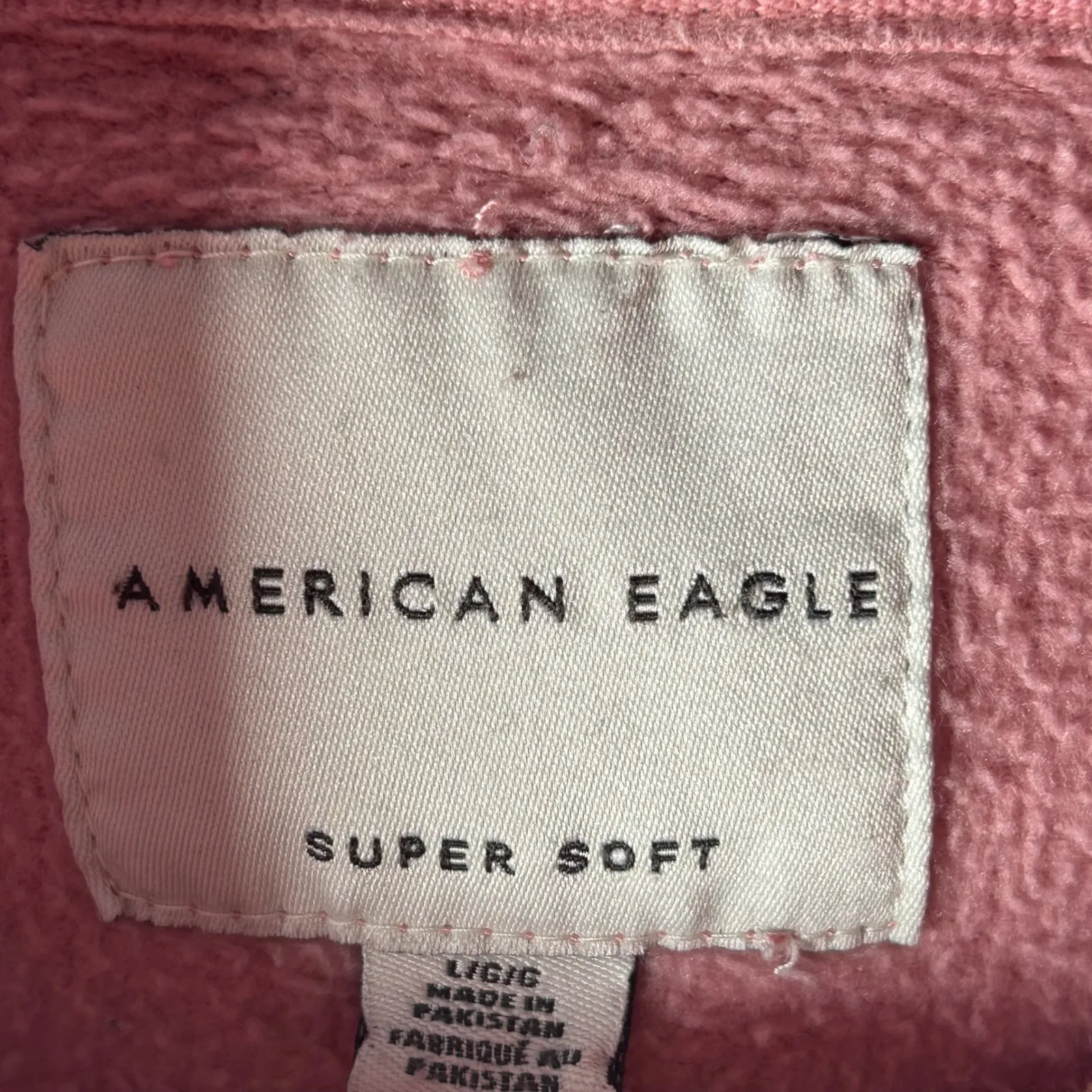 American Eagle Outfitters Super Soft Pink Hoodie Sweatshirt Women's Size Large - Image 4