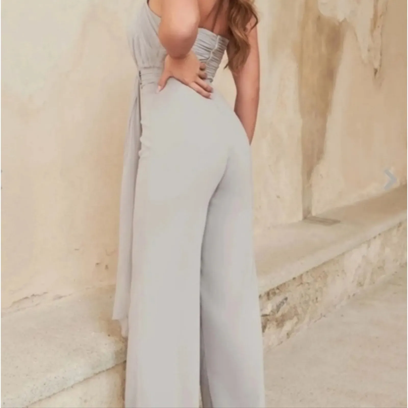 Lavish Alice Jumpsuit Womens Size 8 Gray Formal Pants Party Romantic Evening - Image 4
