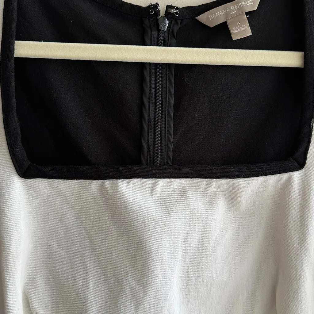 Banana Republic Sloan Colorblock Sheath Dress, Black/White/Tan, Size 4 - Image 13