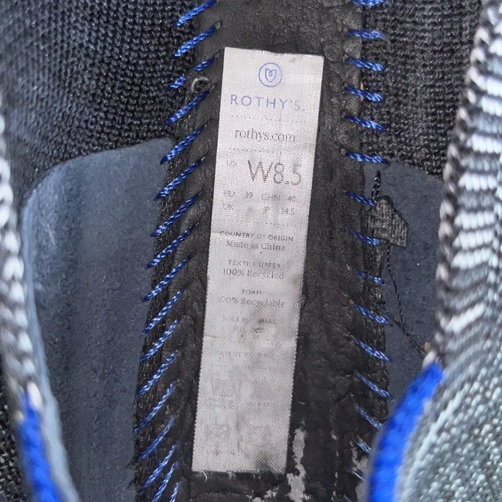 Rothy’s Birdseye Round Toe Flat Marled Black / Grey - Image 7