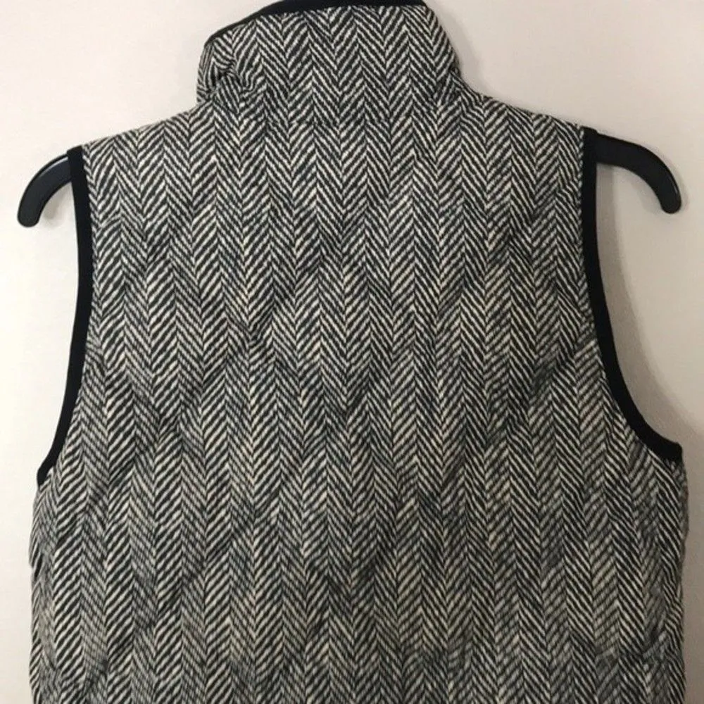 J. Crew ladies lightweight puffer herringbone zip cozy vest size xxs  S 60% down - Image 9