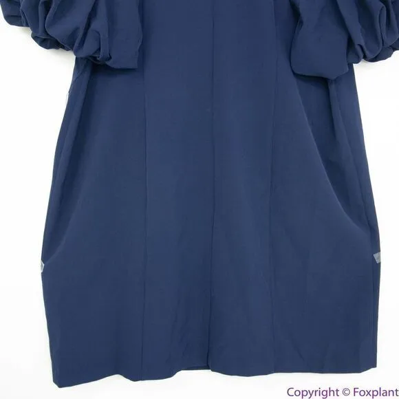 NEW Eloquii navy blue Puff Sleeve‎ Sheath belted Dress, 20 - Image 16