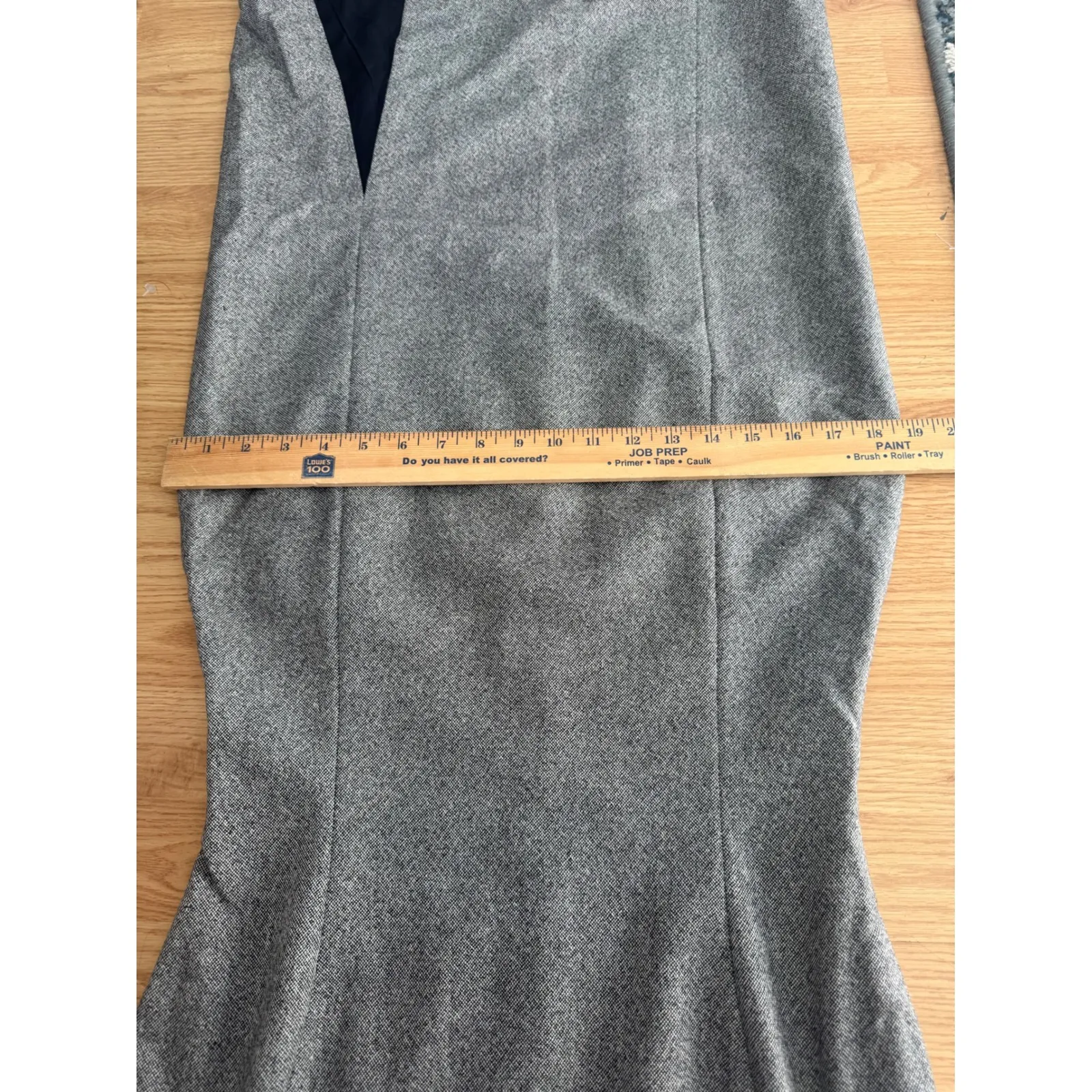 Oscar de la Renta Gray Wool Midi Sheath Dress Size 8 USA Made Career Cocktail‎ - Image 8