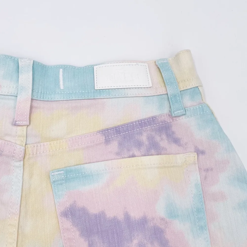 NEW Hollister High-Rise Vintage Short 4 Inch Pastel Tie Dye Denim Size W25 1 - Image 5