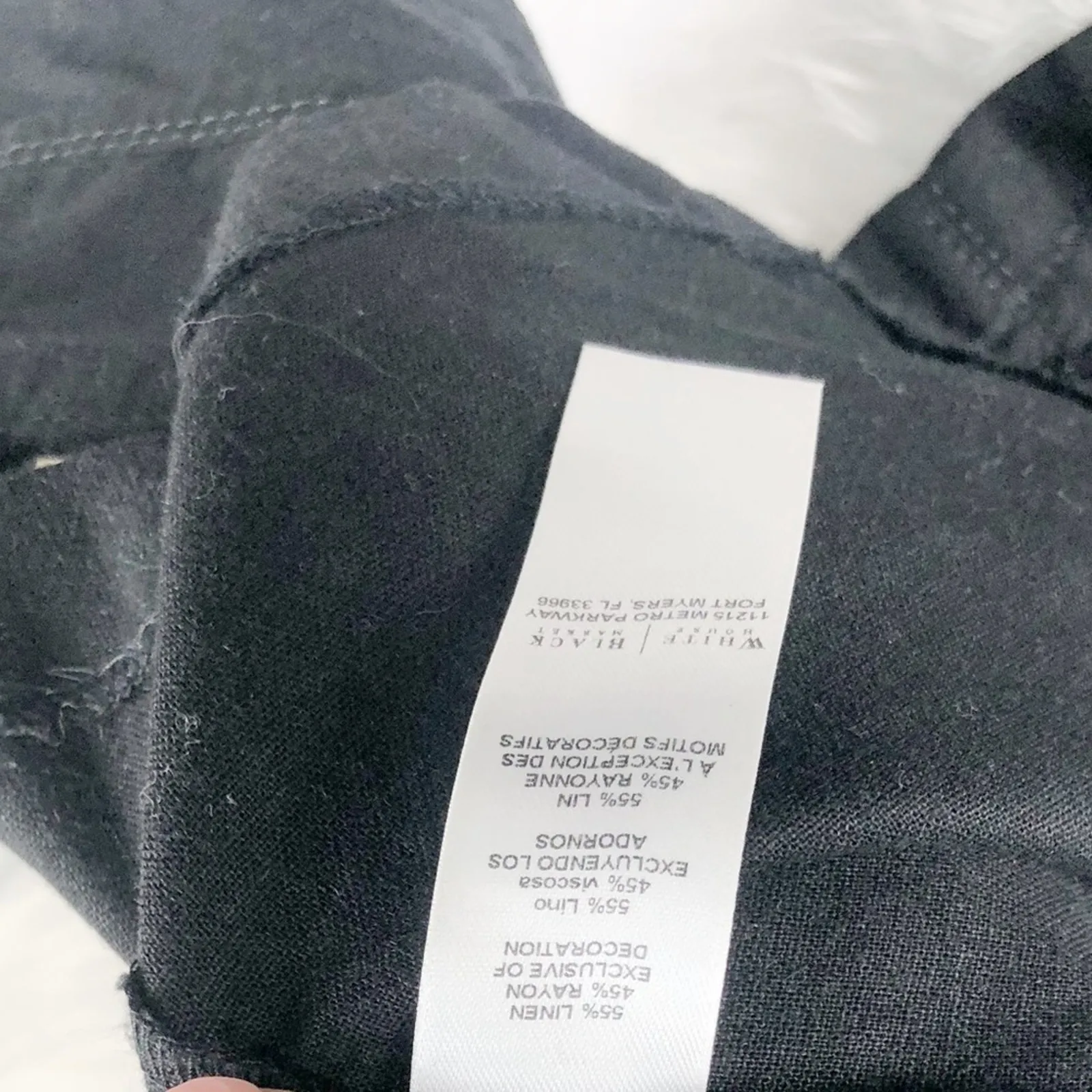 WHBM Black Linen Motorcycle Light shoulder Padding Jacket Size‎ 8 NEW - Image 6