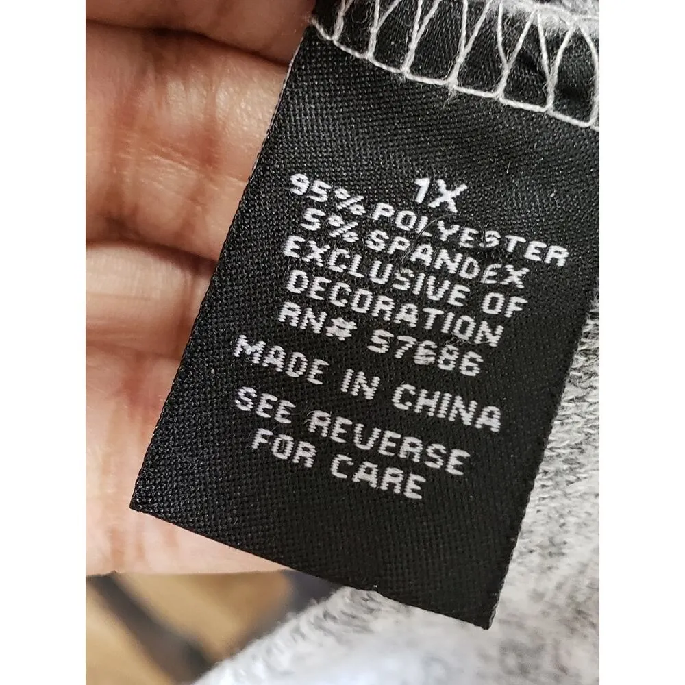 Louise Price Tunic Sweater Women's 1X Gray Knit Polyester Long Sleeve Cowl Neck - Image 6