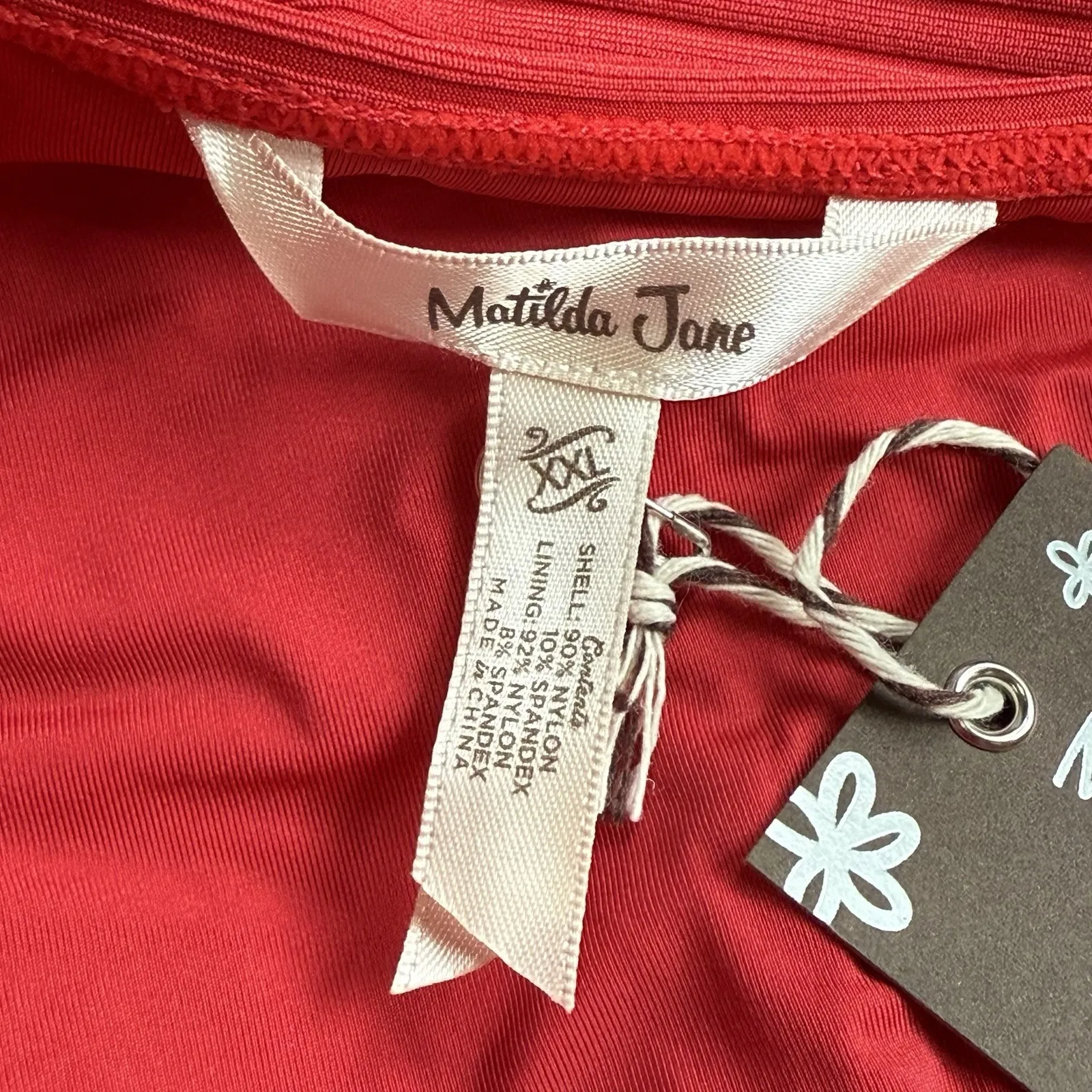 New Matilda Jane Swimsuit Women Plus XXL Strapless Halter Top Red Gingham Check - Image 3