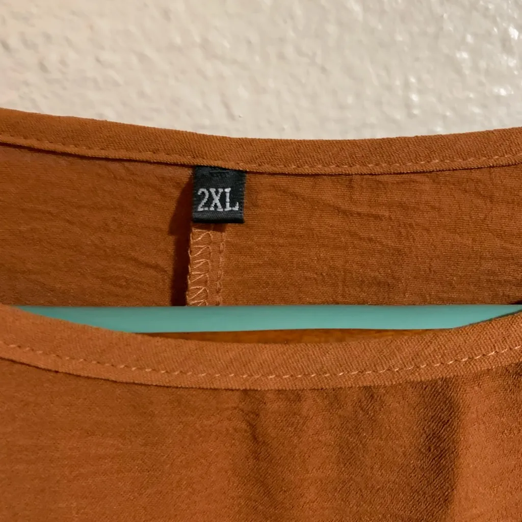 Source Unknown‎ Terracotta Long Sleeve Blouse - Image 2