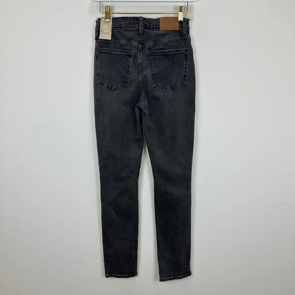 Madewell The Tall Perfect Vintage Jean Bartlett Wash Black Ripped US 24 NWT - Image 7